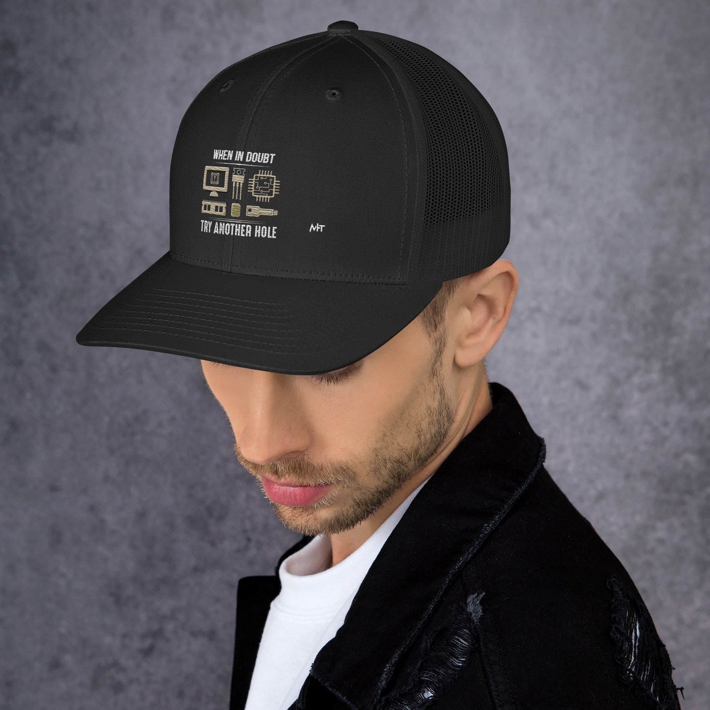 When in doubt, Try another hole V1 - Trucker Cap by DarkByteGear