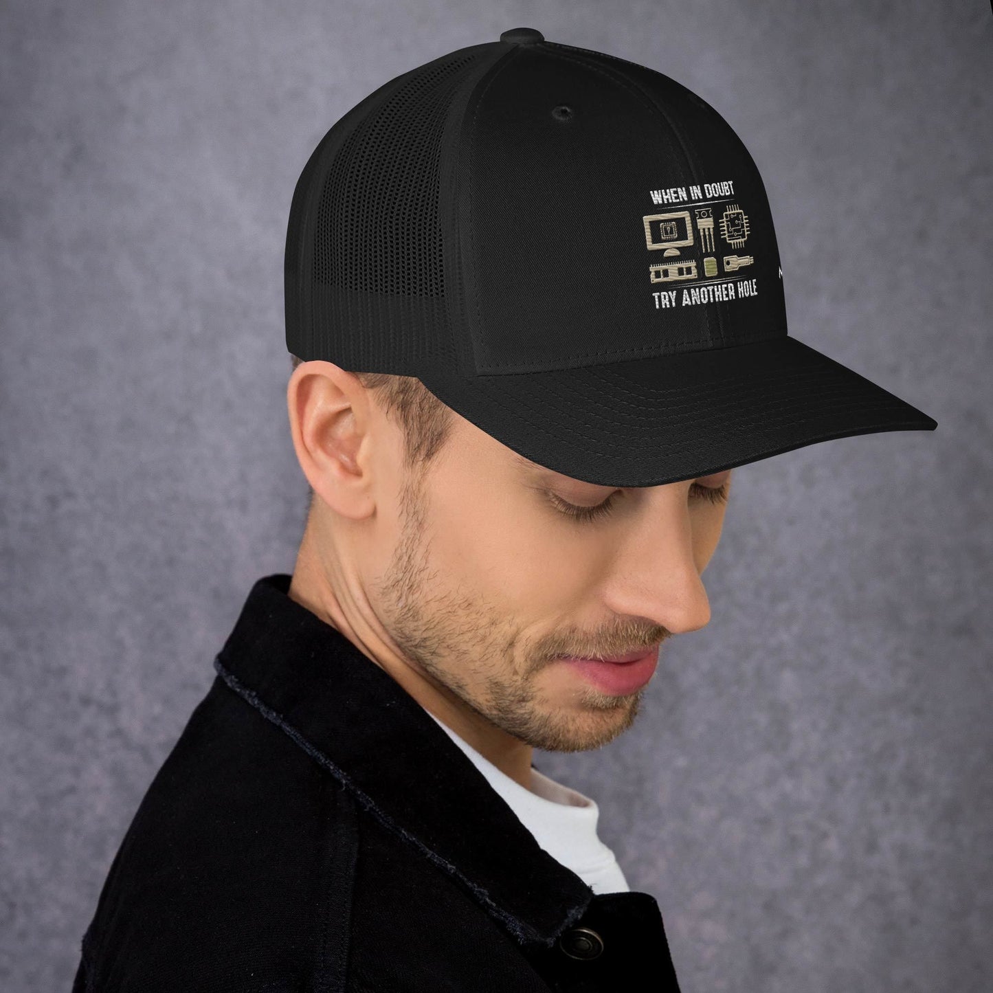 When in doubt, Try another hole V1 - Trucker Cap by DarkByteGear