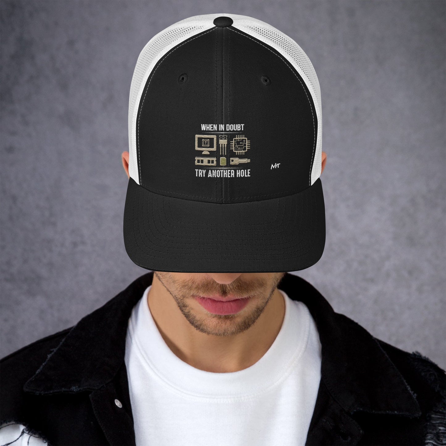 When in doubt, Try another hole V1 - Trucker Cap by DarkByteGear
