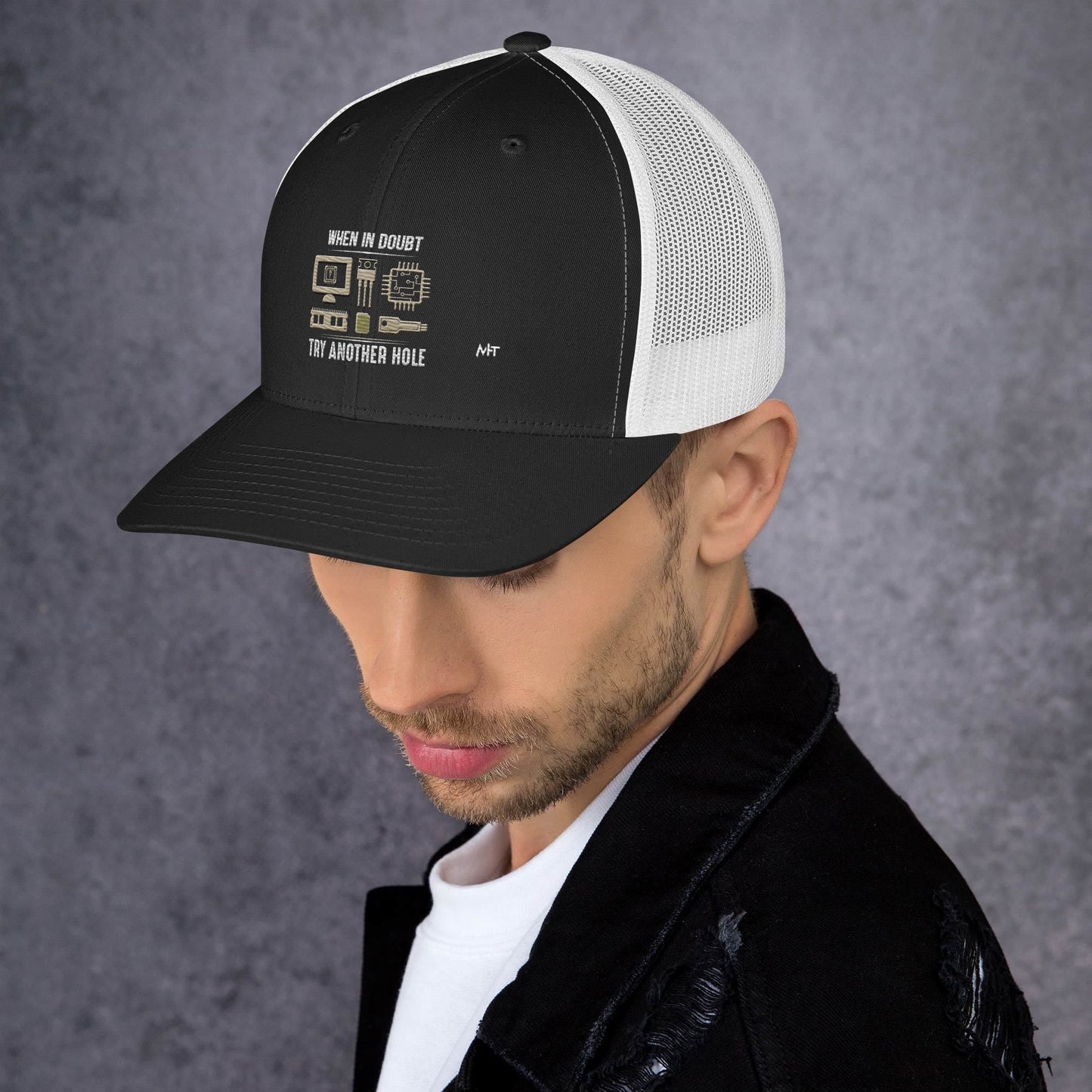 When in doubt, Try another hole V1 - Trucker Cap by DarkByteGear