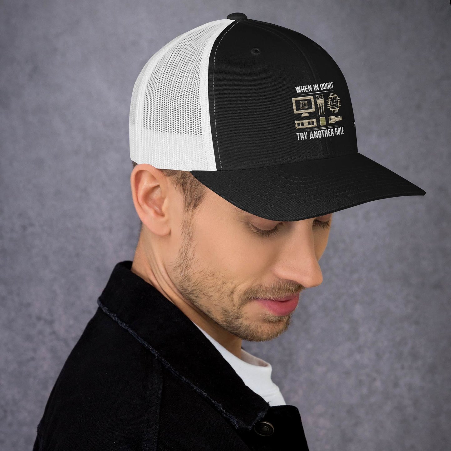 When in doubt, Try another hole V1 - Trucker Cap by DarkByteGear