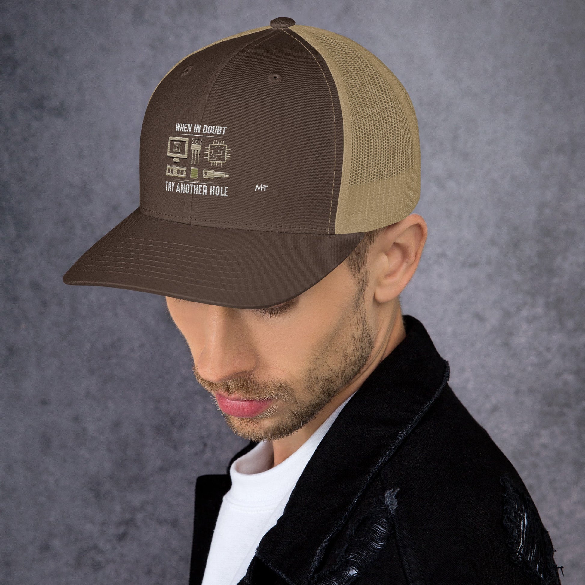 When in doubt, Try another hole V1 - Trucker Cap by DarkByteGear