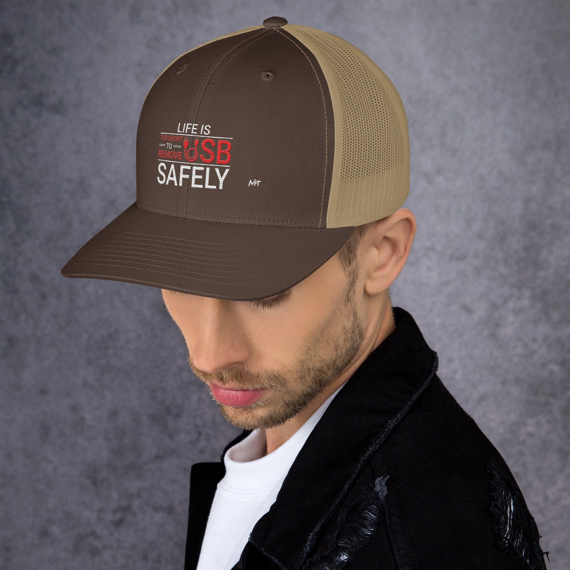 Life is too Short to Remove USB Safely - Trucker Cap by DarkByteGear