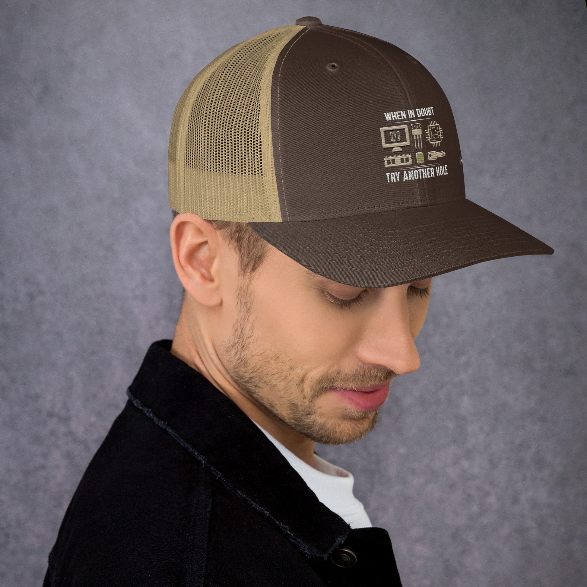 When in doubt, Try another hole V1 - Trucker Cap by DarkByteGear