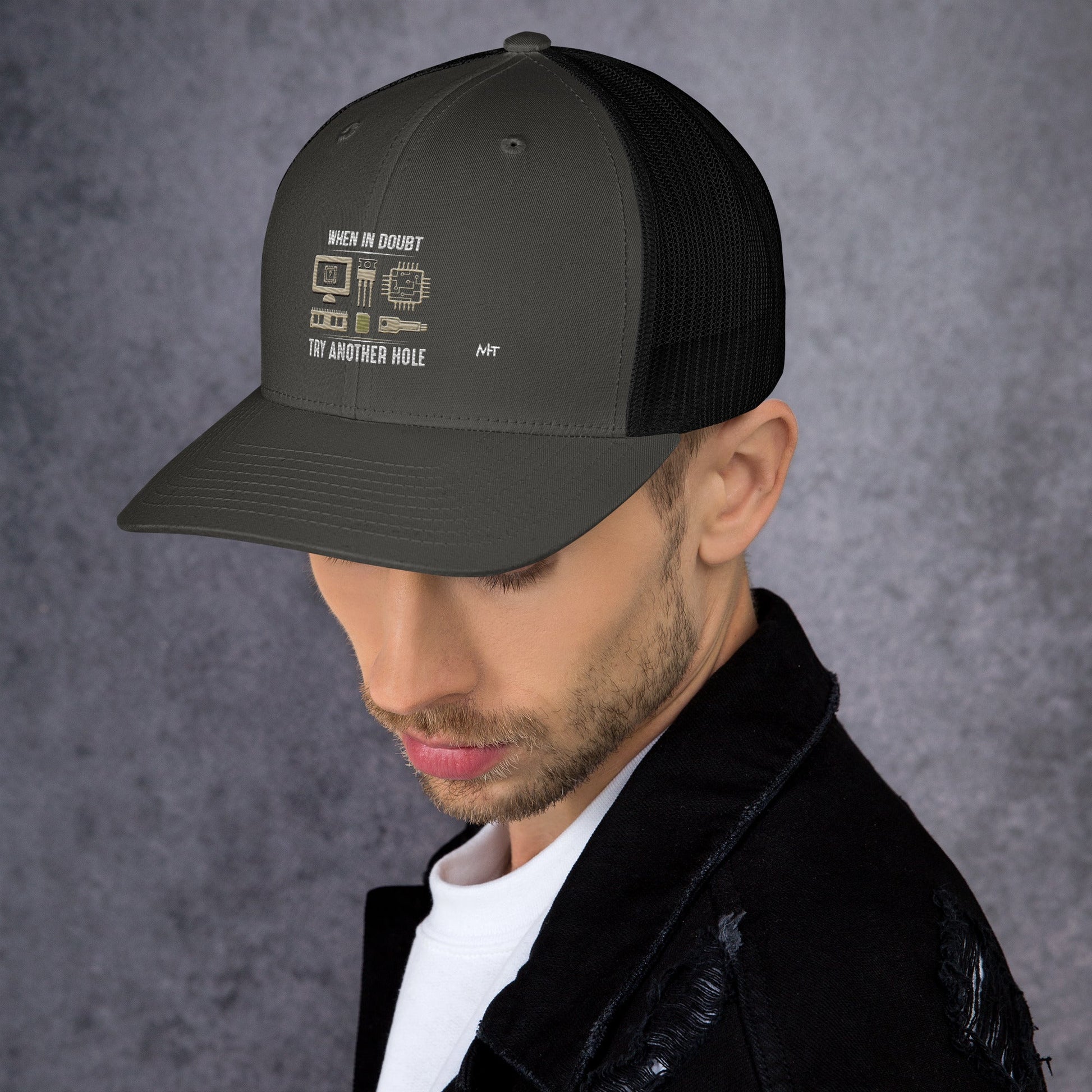 When in doubt, Try another hole V1 - Trucker Cap by DarkByteGear