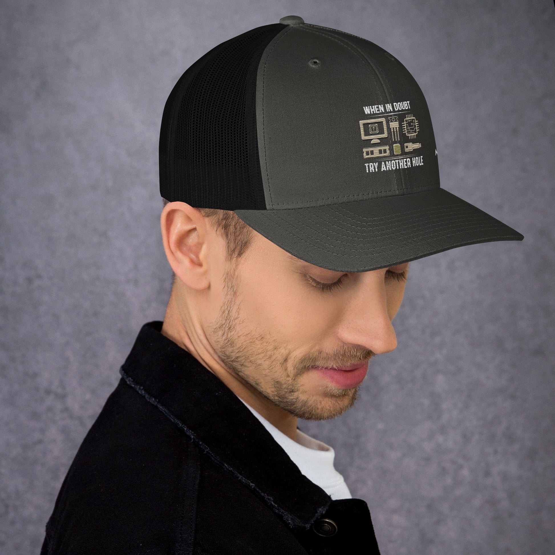 When in doubt, Try another hole V1 - Trucker Cap by DarkByteGear