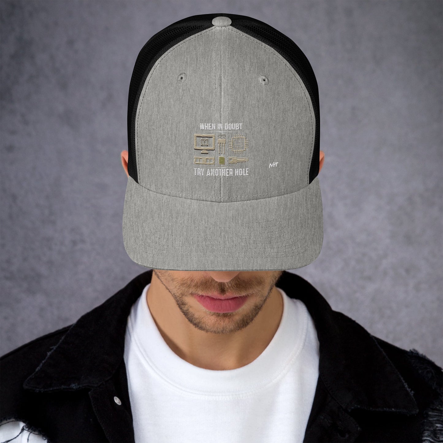 When in doubt, Try another hole V1 - Trucker Cap by DarkByteGear