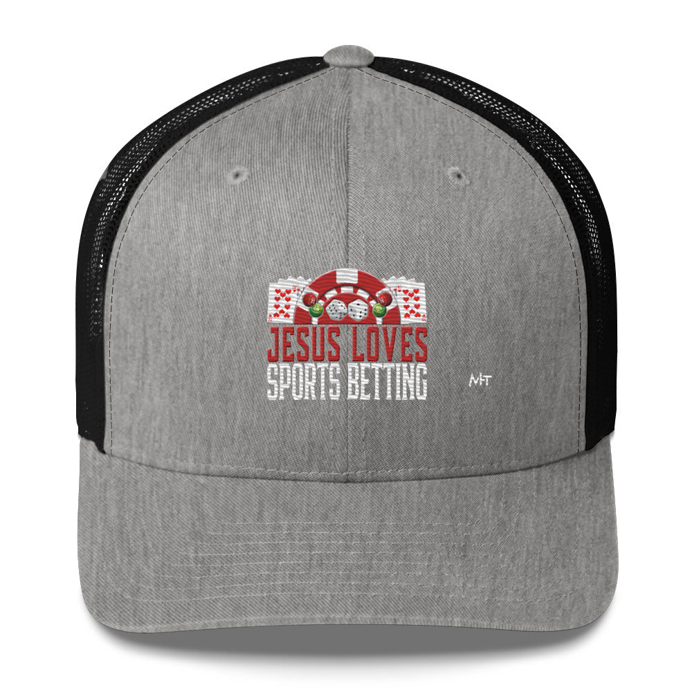 Jesus Loves Sports Betting - Trucker Cap by DarkByteGear