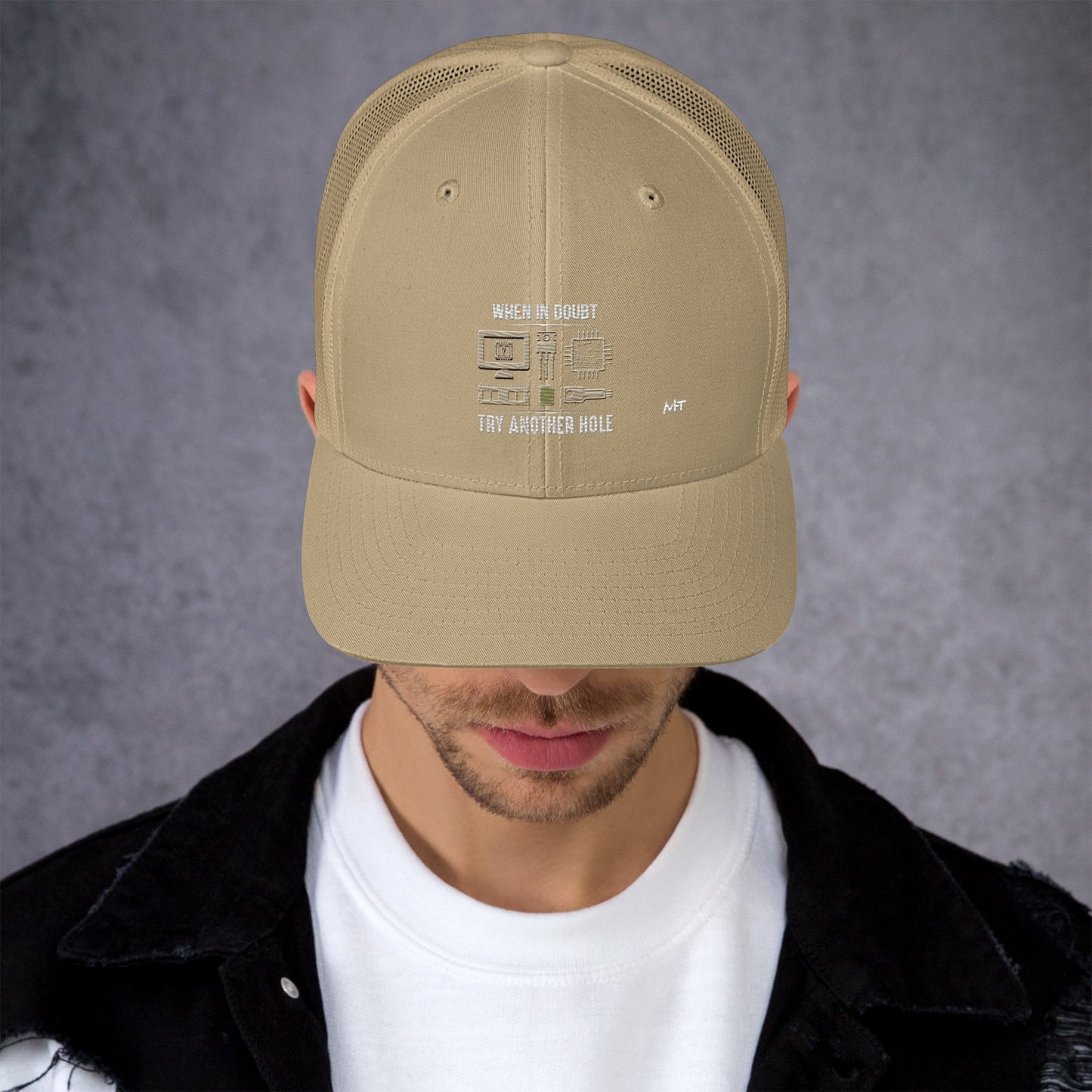 When in doubt, Try another hole V1 - Trucker Cap by DarkByteGear