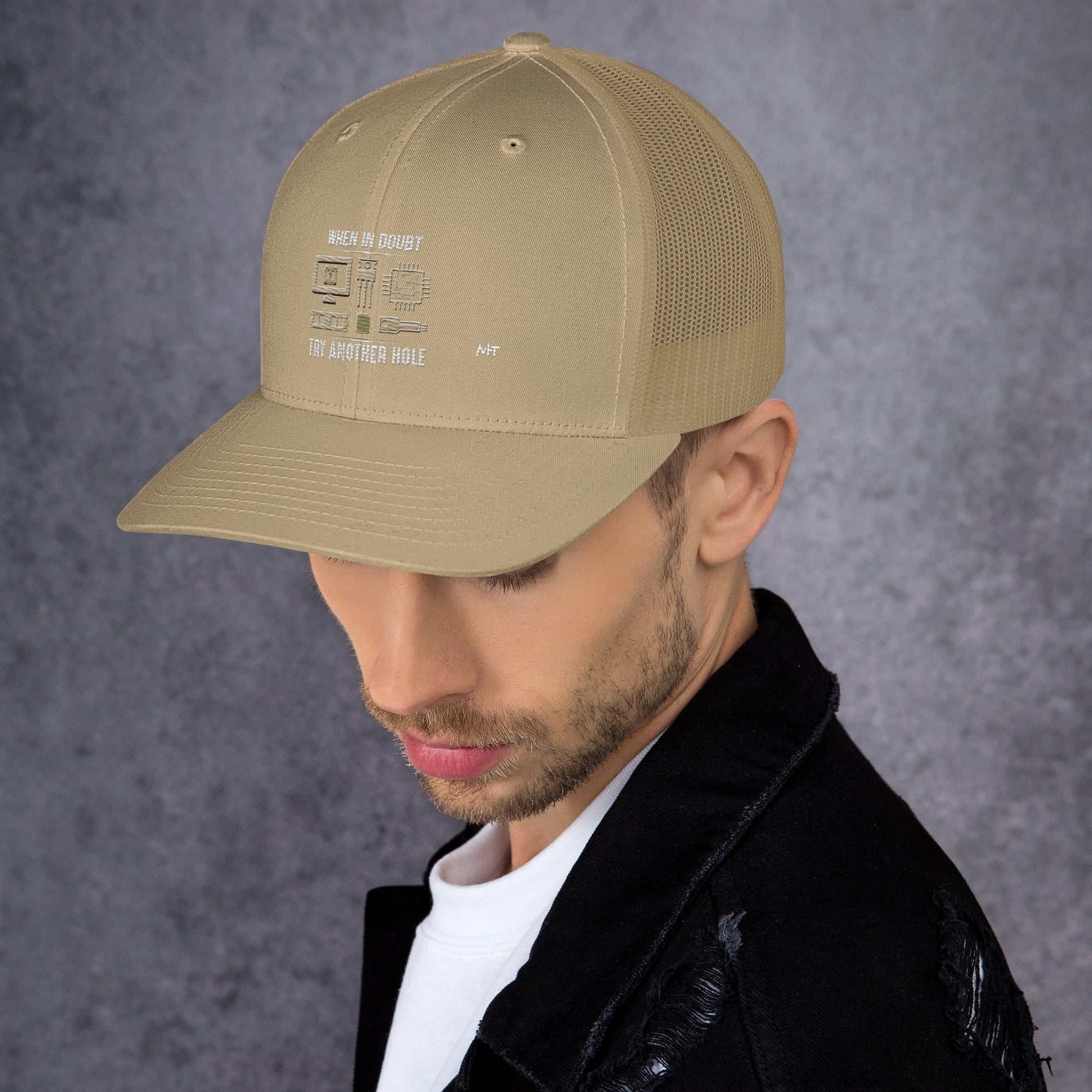 When in doubt, Try another hole V1 - Trucker Cap by DarkByteGear