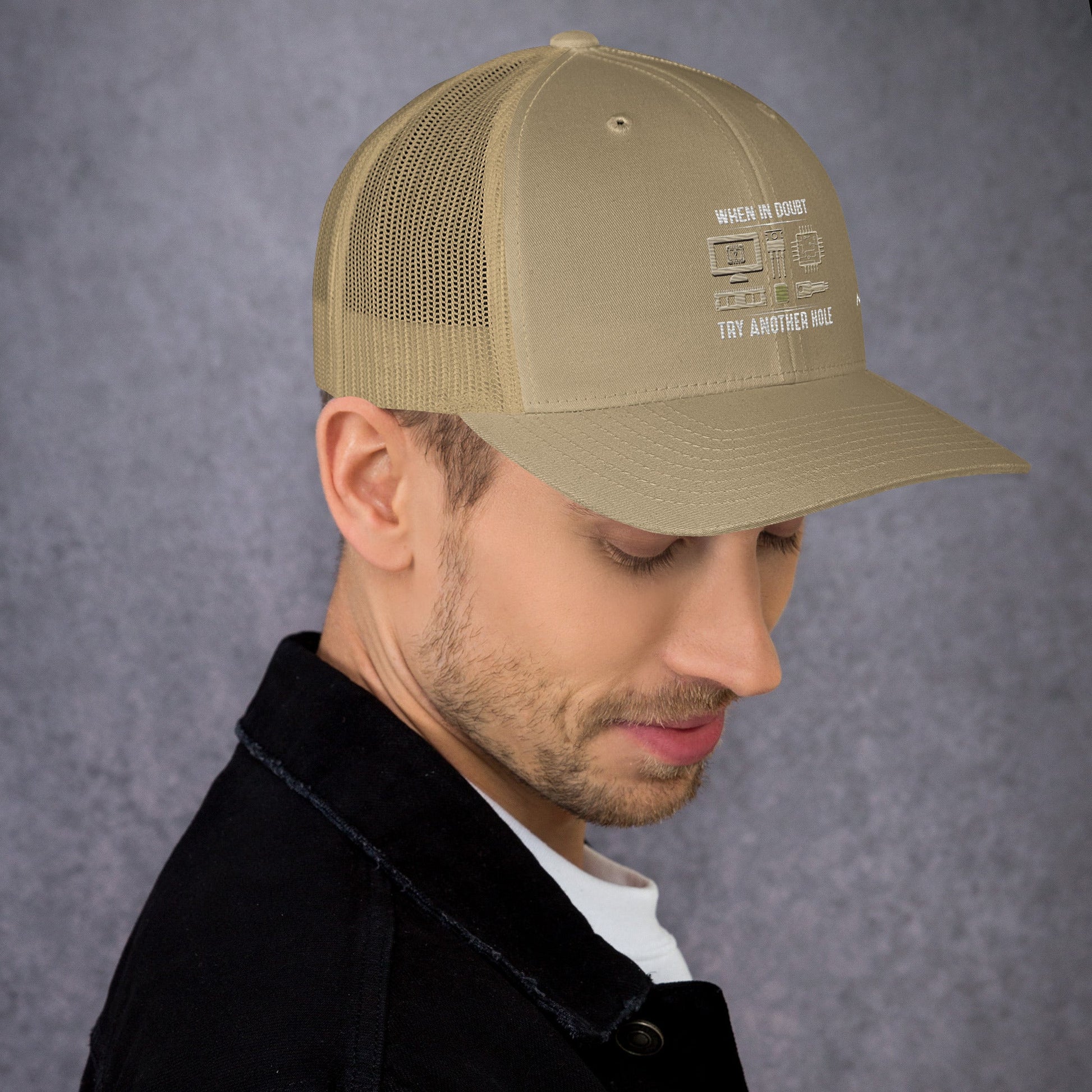 When in doubt, Try another hole V1 - Trucker Cap by DarkByteGear
