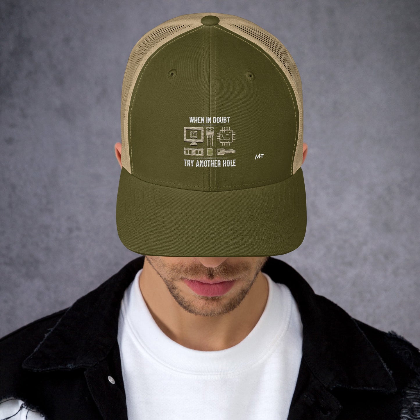 When in doubt, Try another hole V1 - Trucker Cap by DarkByteGear