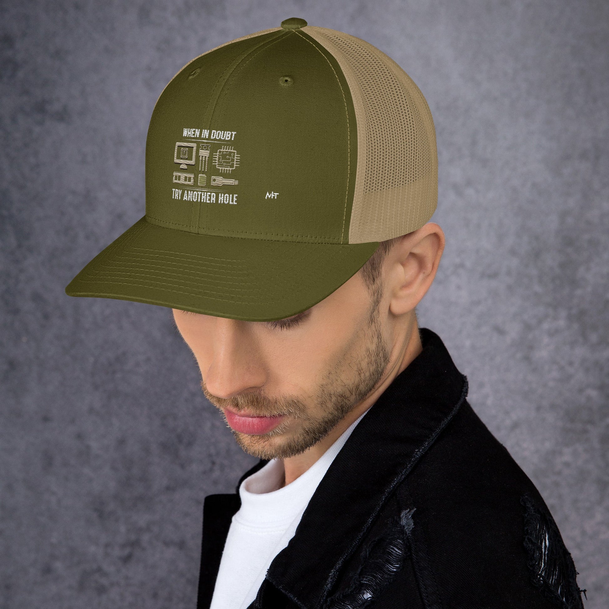 When in doubt, Try another hole V1 - Trucker Cap by DarkByteGear