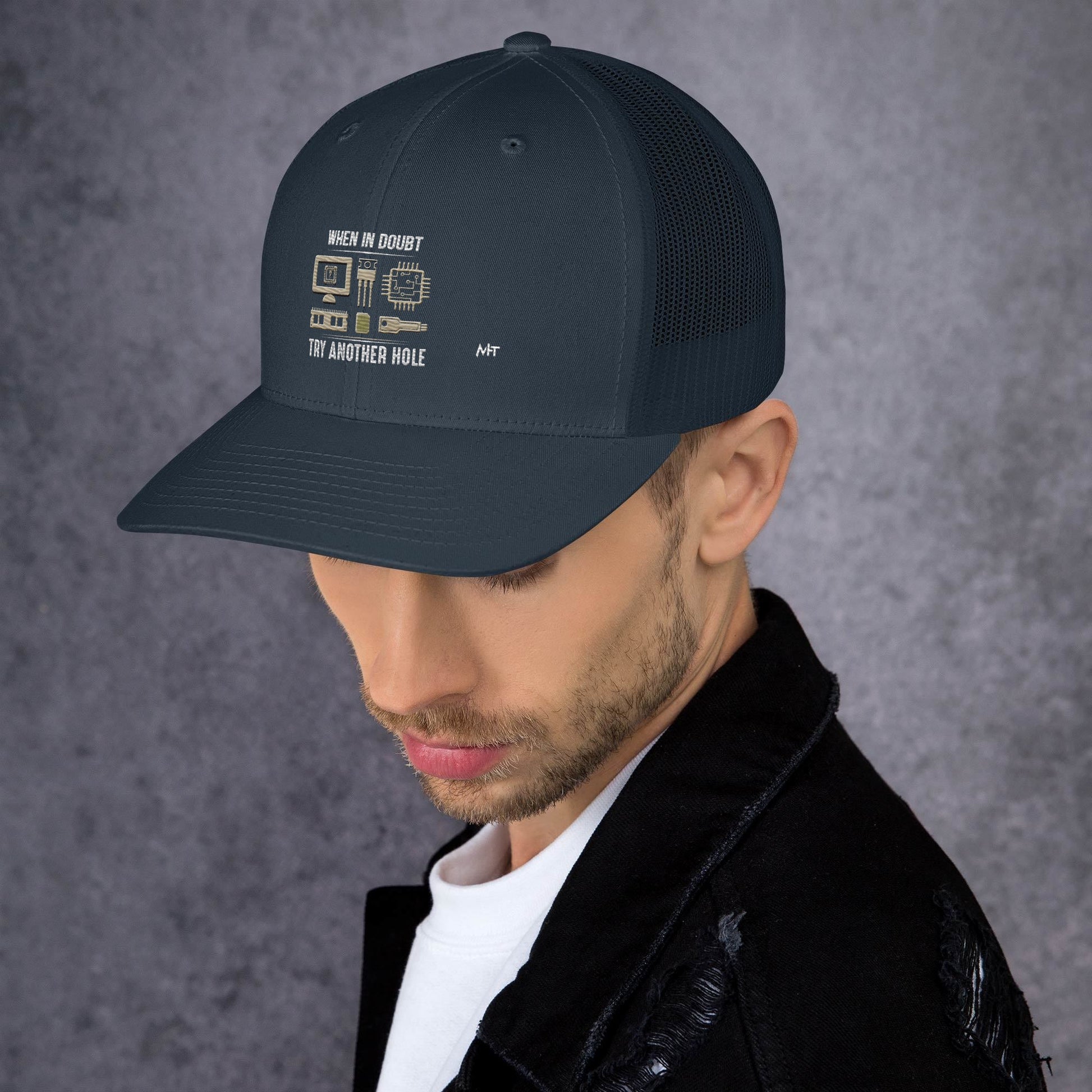 When in doubt, Try another hole V1 - Trucker Cap by DarkByteGear