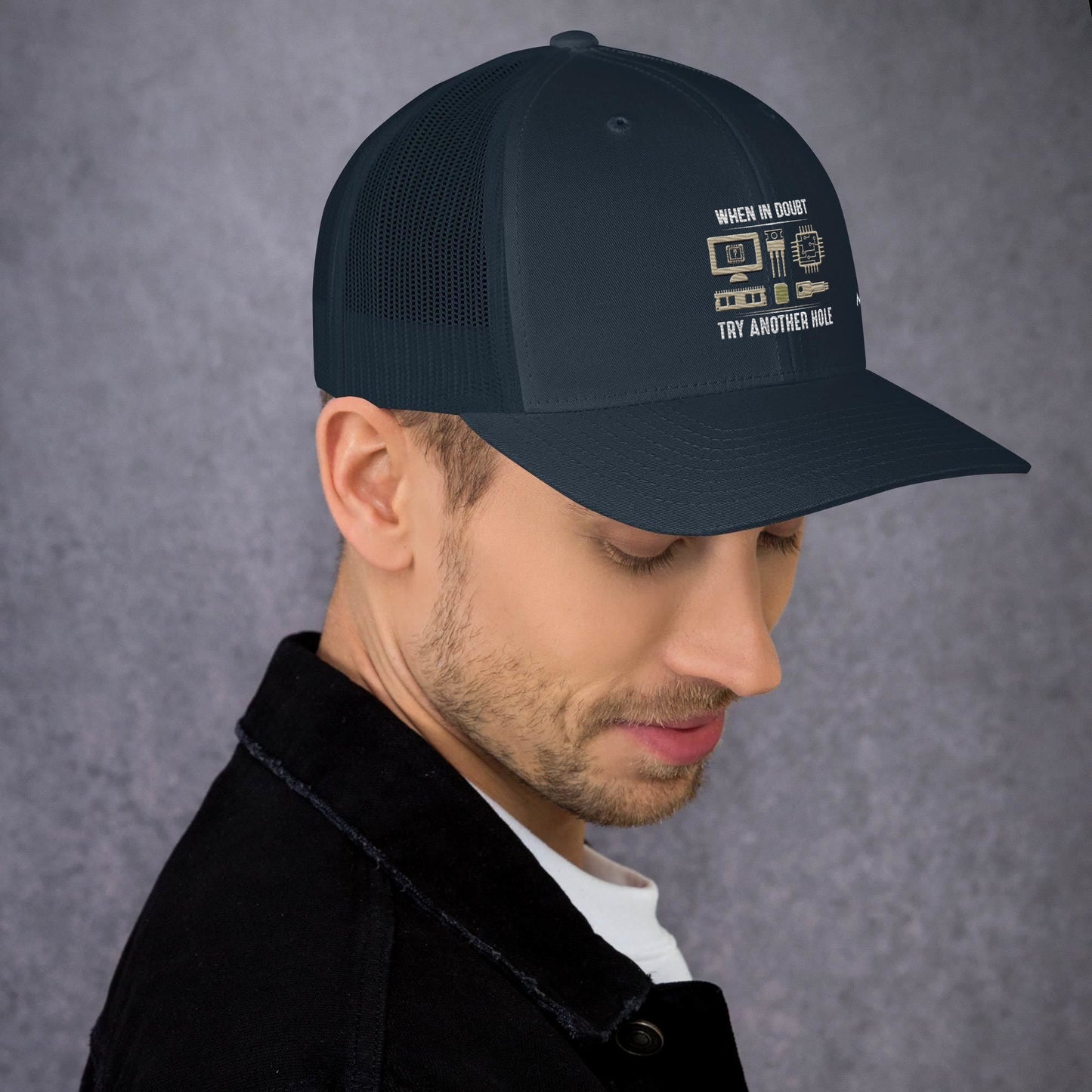 When in doubt, Try another hole V1 - Trucker Cap by DarkByteGear