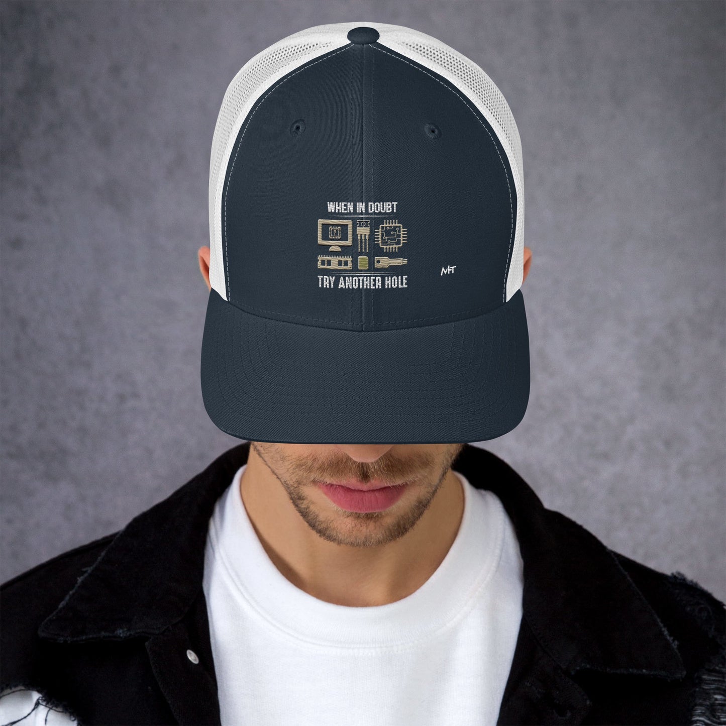When in doubt, Try another hole V1 - Trucker Cap by DarkByteGear