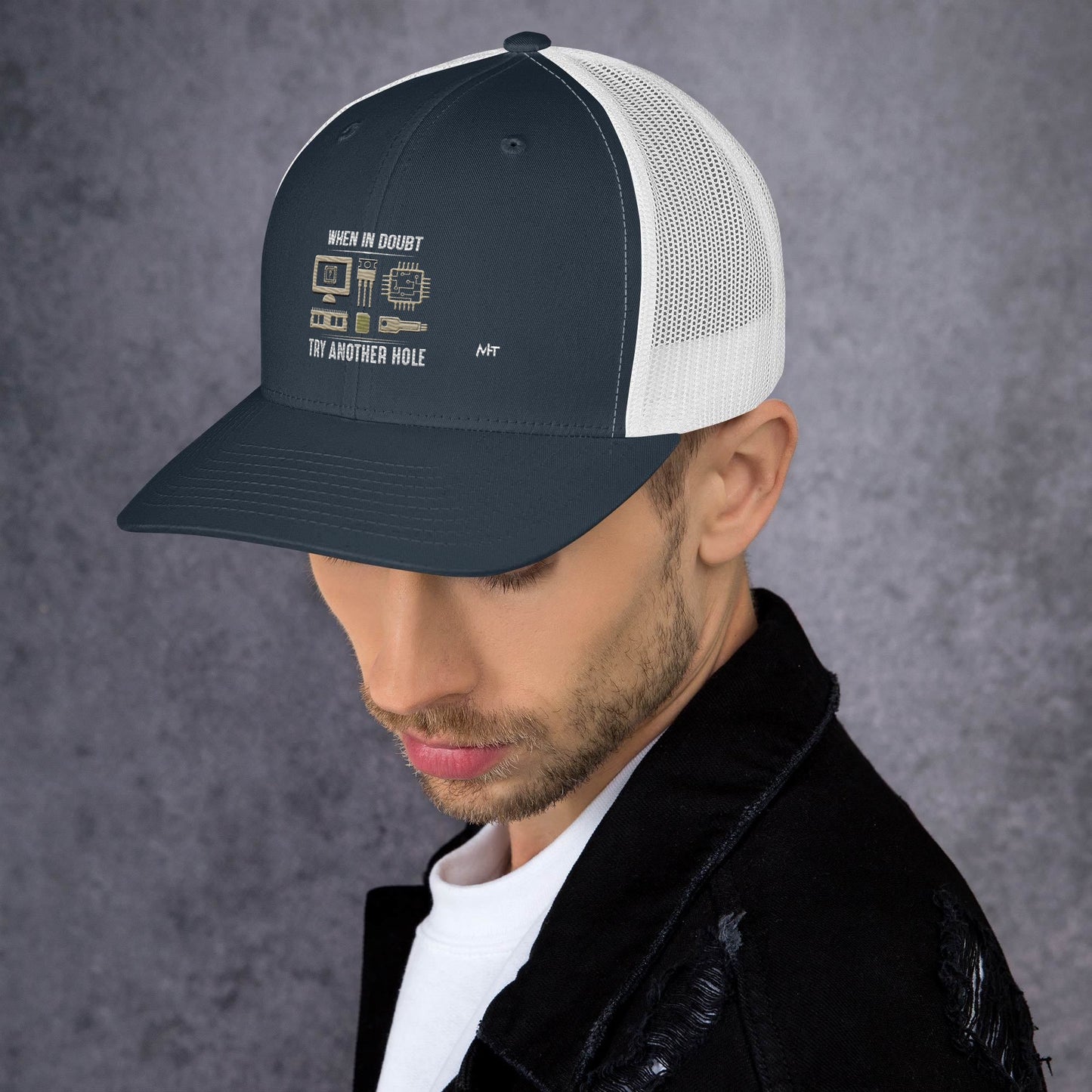 When in doubt, Try another hole V1 - Trucker Cap by DarkByteGear