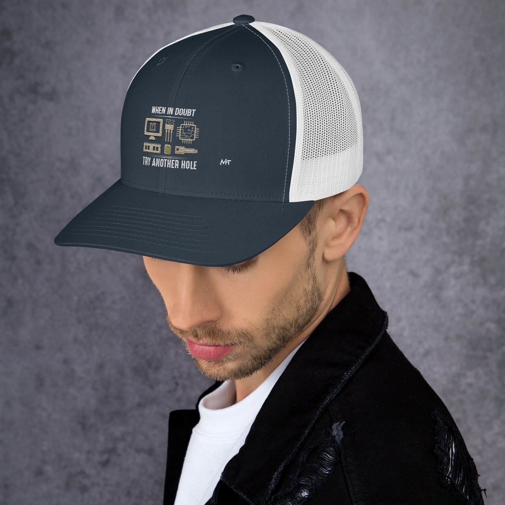 When in doubt, Try another hole V1 - Trucker Cap by DarkByteGear