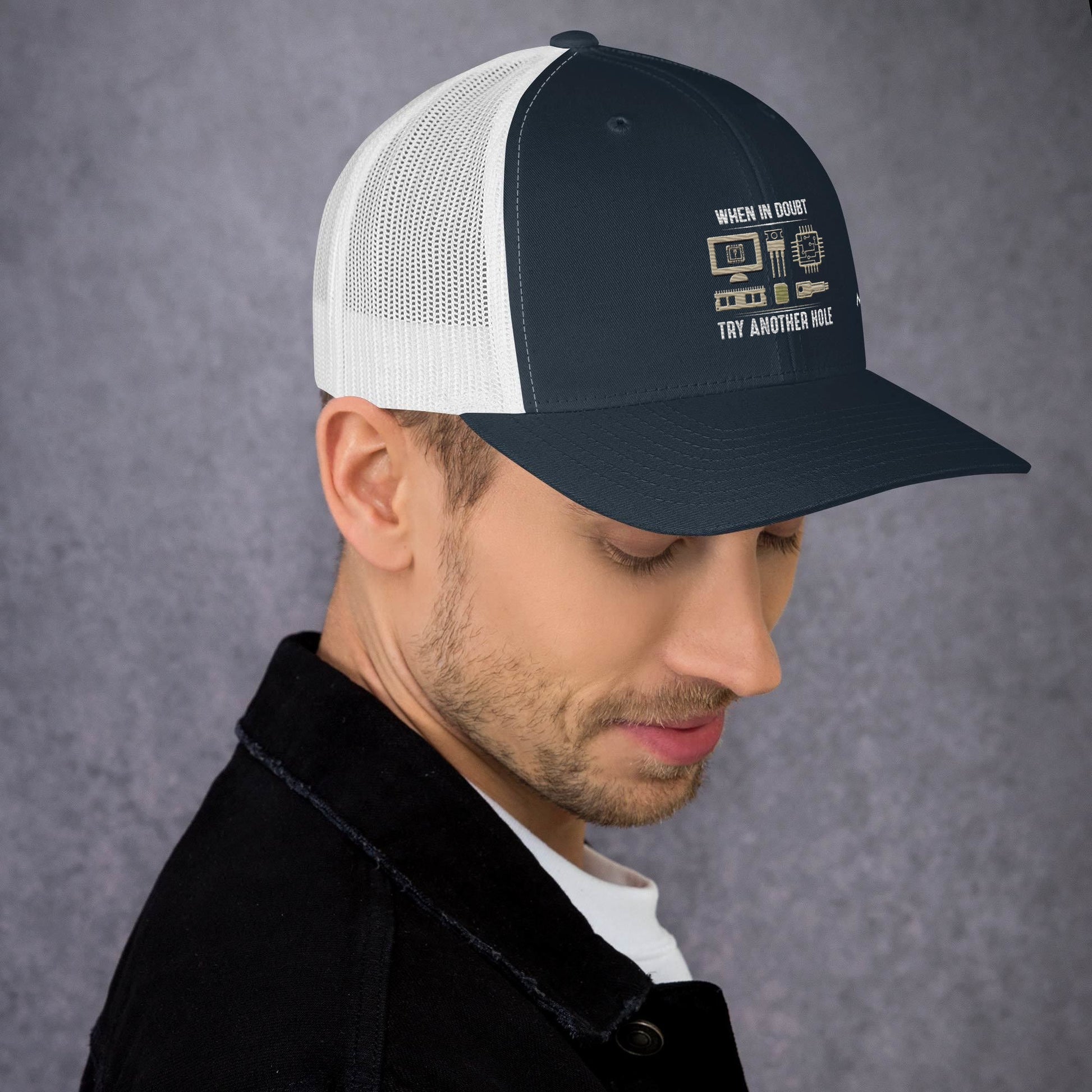 When in doubt, Try another hole V1 - Trucker Cap by DarkByteGear