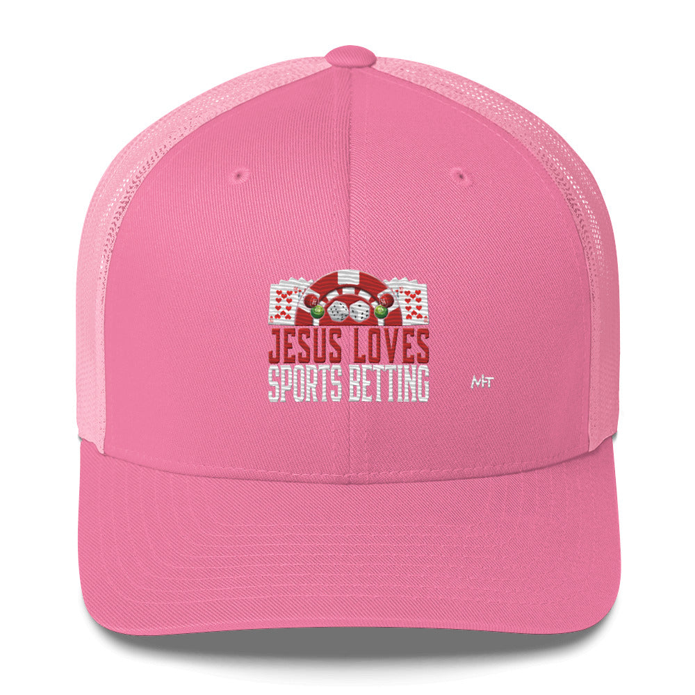 Jesus Loves Sports Betting - Trucker Cap by DarkByteGear