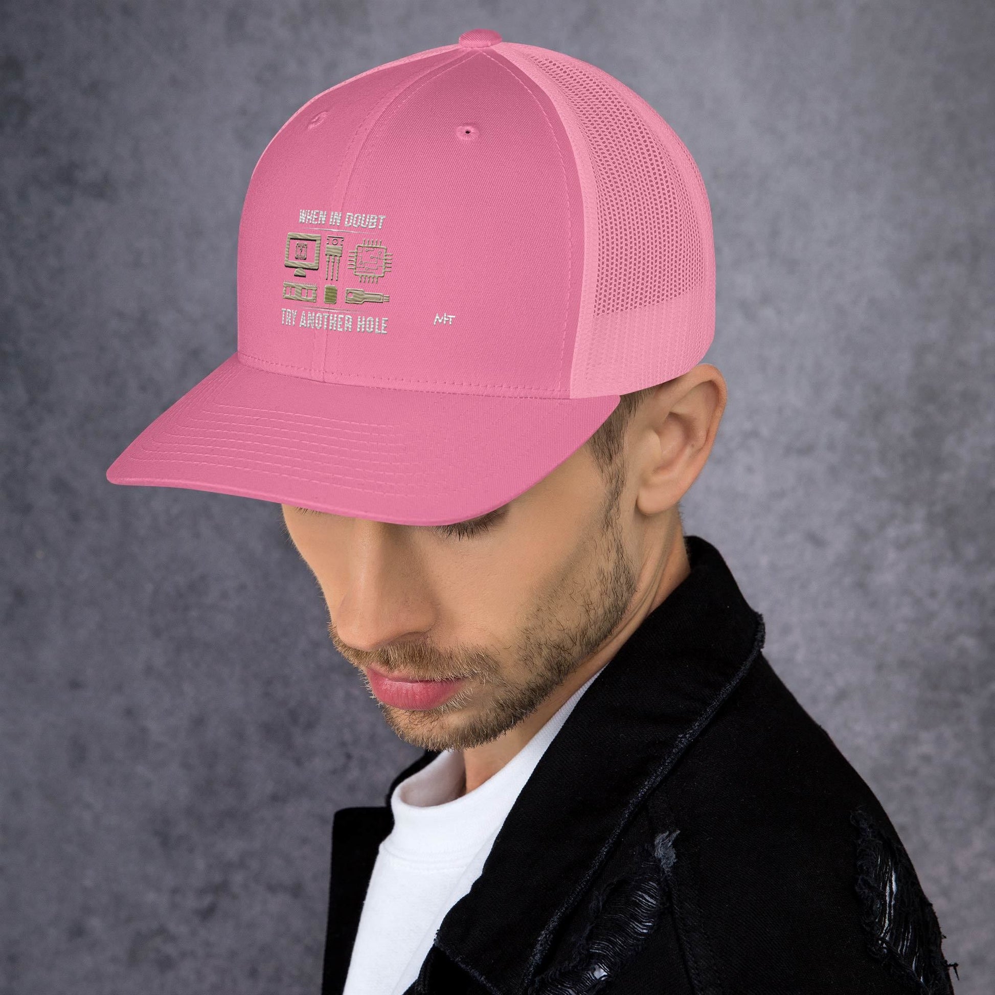 When in doubt, Try another hole V1 - Trucker Cap by DarkByteGear
