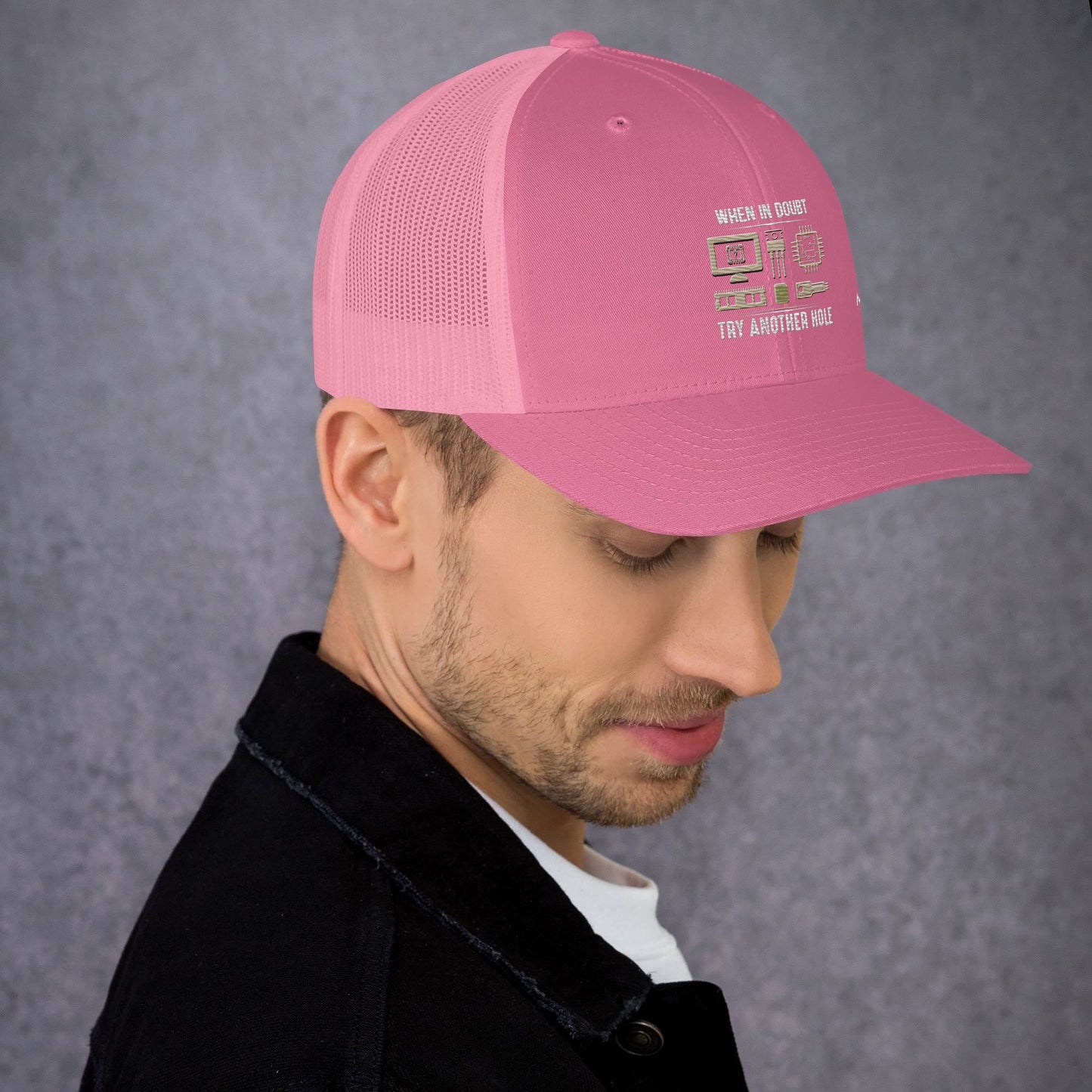 When in doubt, Try another hole V1 - Trucker Cap by DarkByteGear