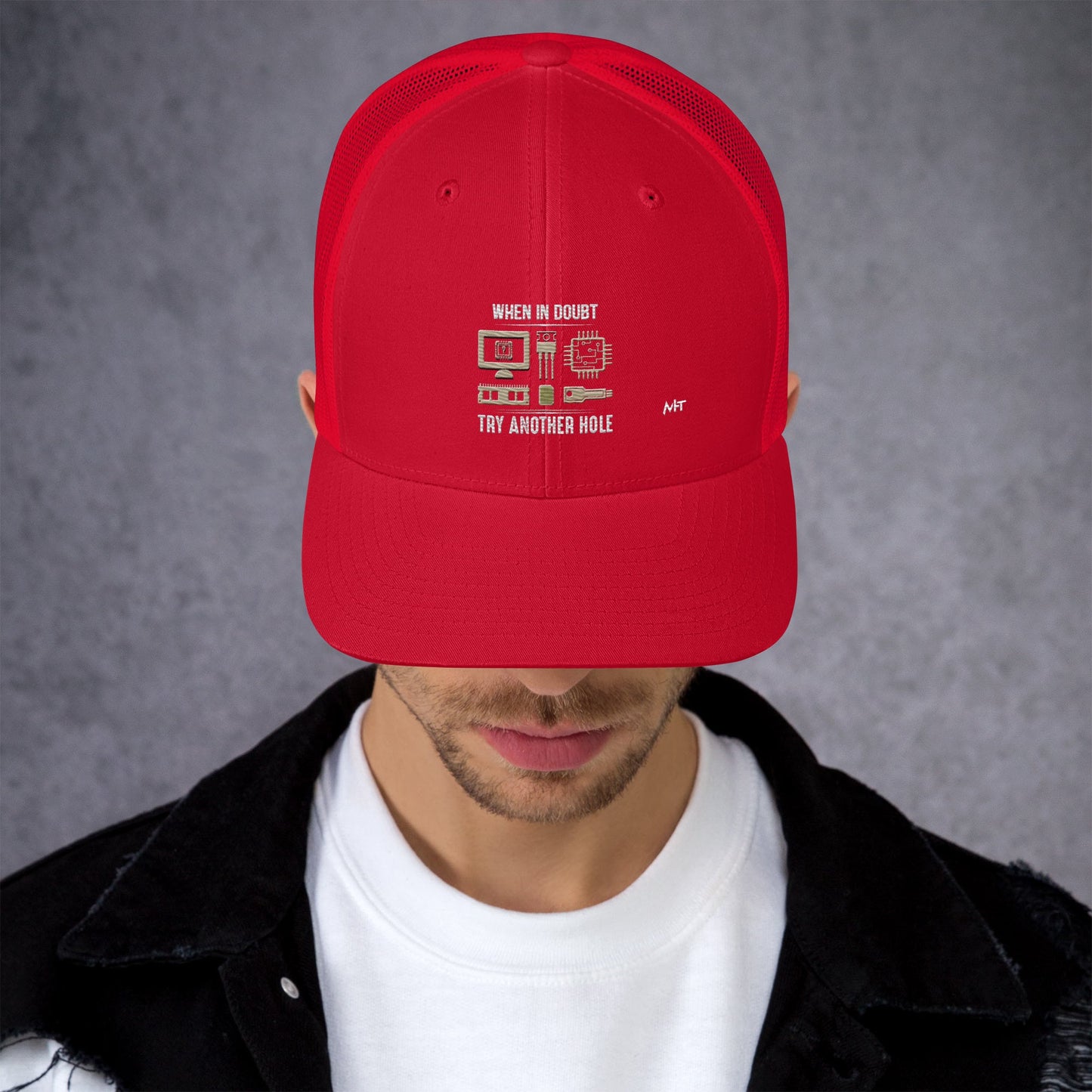 When in doubt, Try another hole V1 - Trucker Cap by DarkByteGear