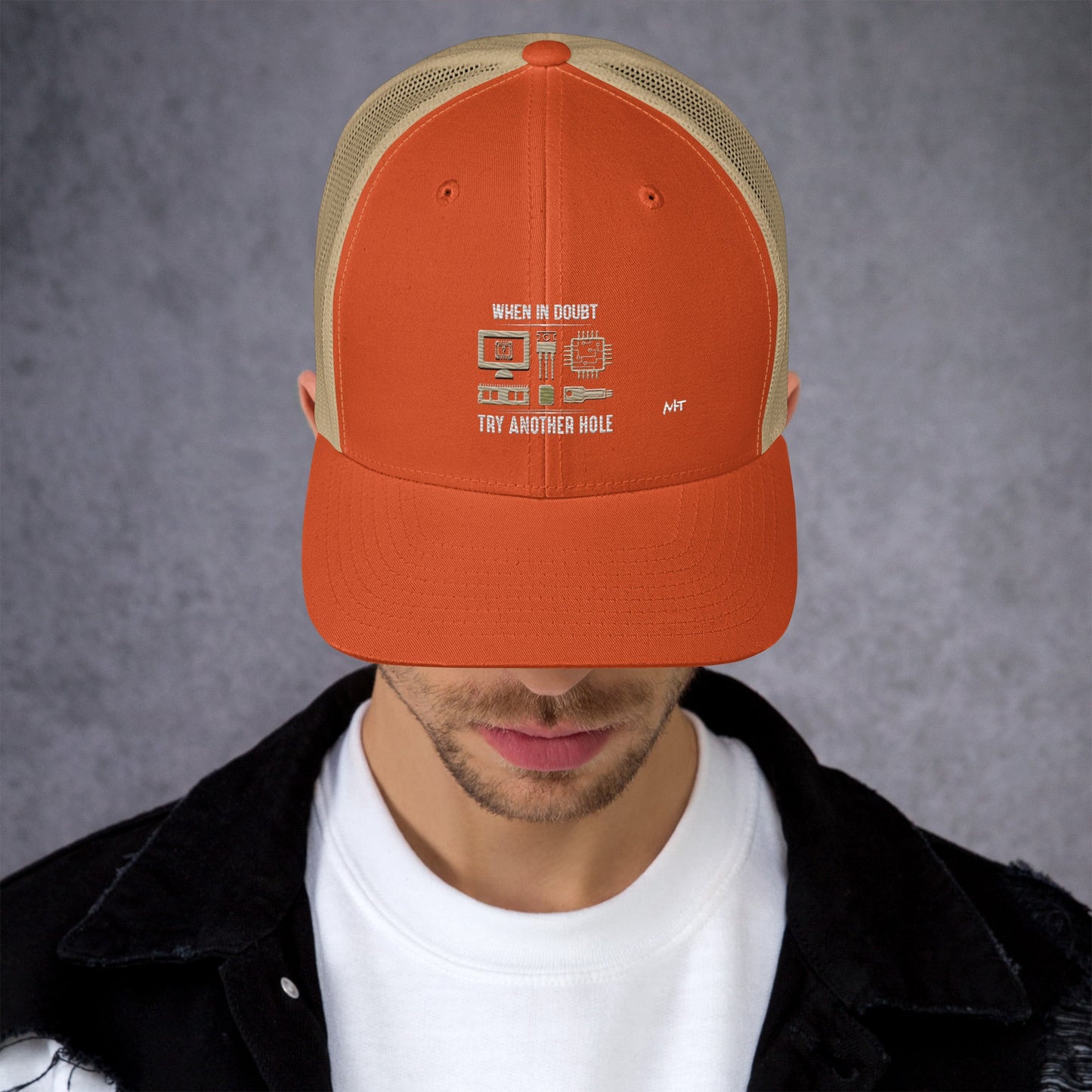 When in doubt, Try another hole V1 - Trucker Cap by DarkByteGear