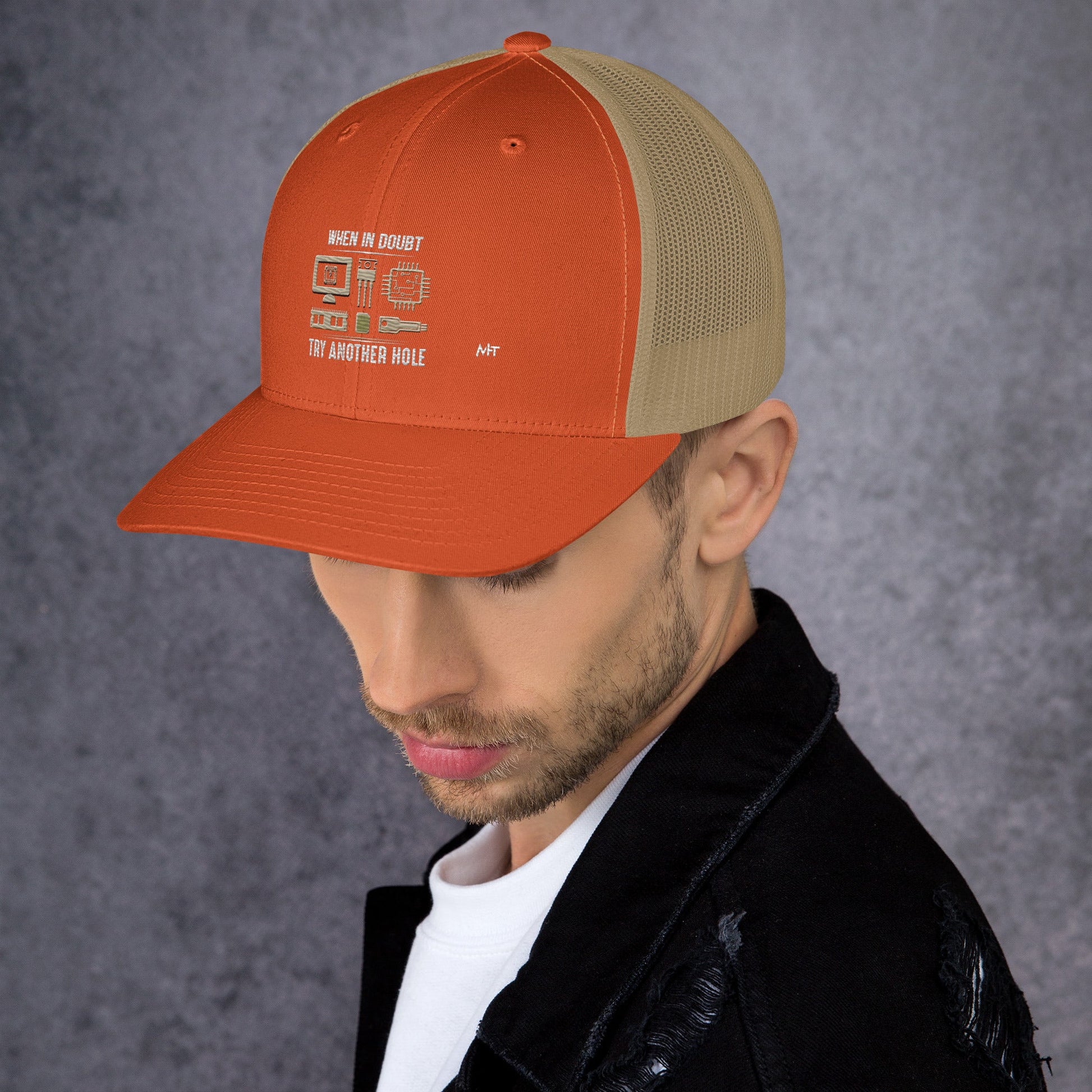 When in doubt, Try another hole V1 - Trucker Cap by DarkByteGear