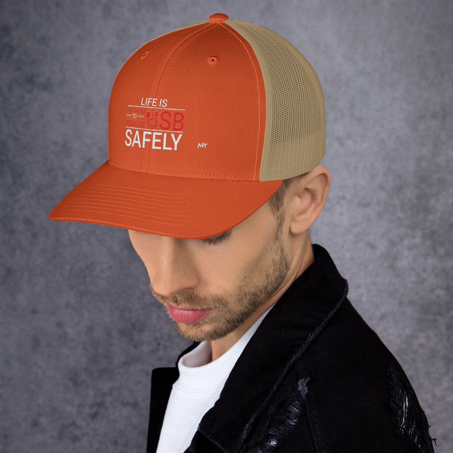 Life is too Short to Remove USB Safely - Trucker Cap by DarkByteGear