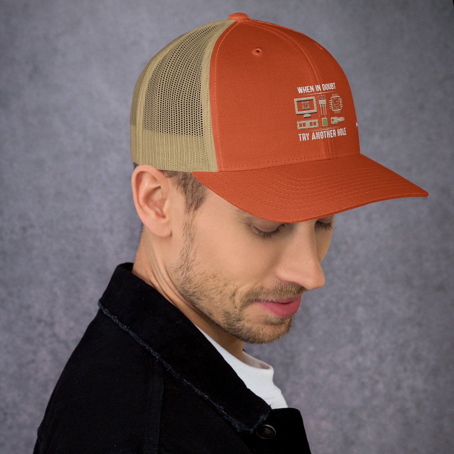 When in doubt, Try another hole V1 - Trucker Cap by DarkByteGear