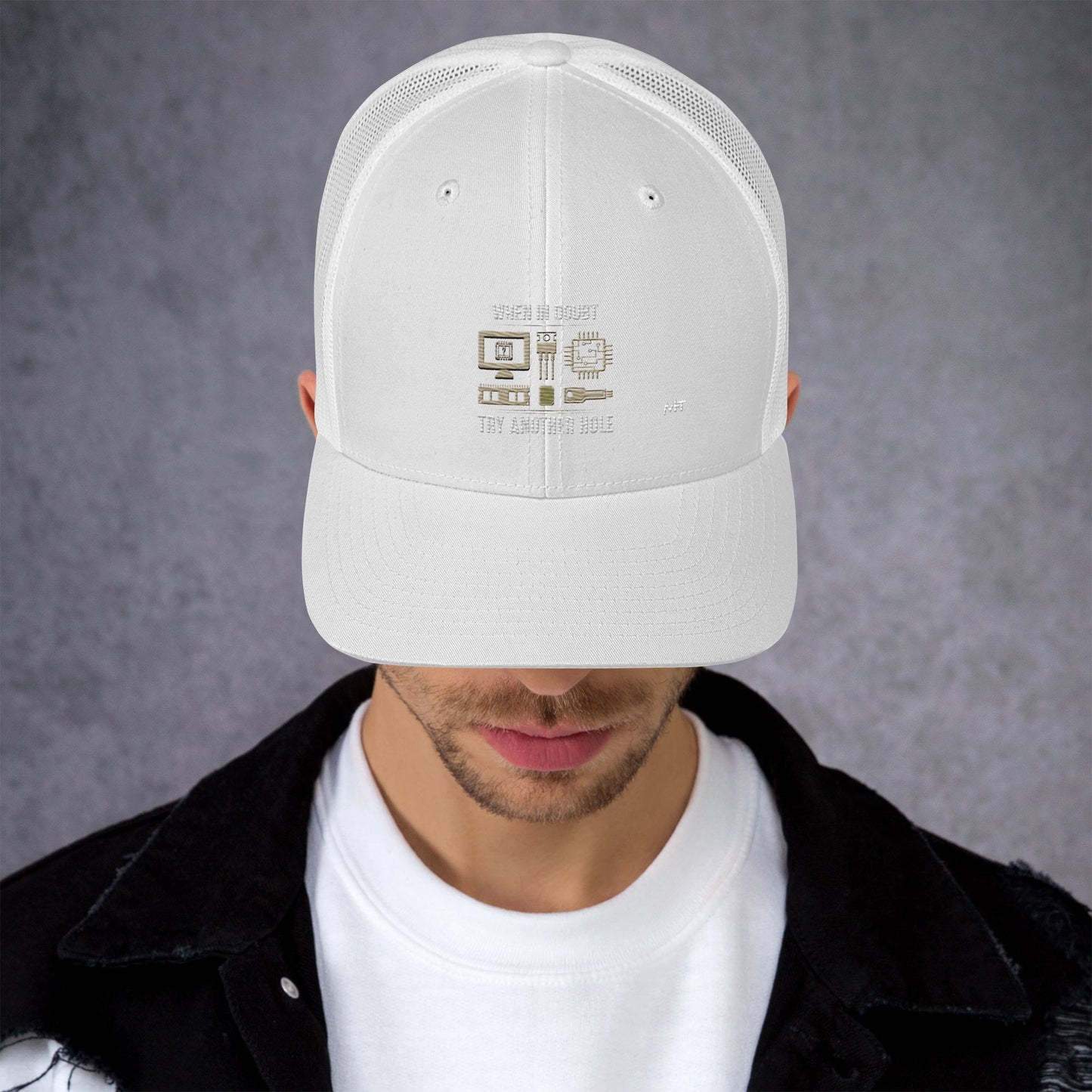 When in doubt, Try another hole V1 - Trucker Cap by DarkByteGear