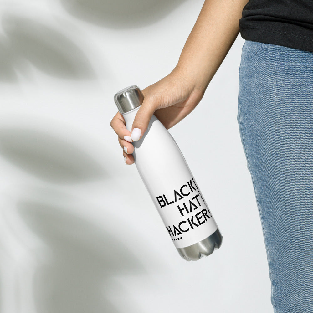 Black Hat Hacker v1 - Stainless Steel Water Bottle by DarkByteGear