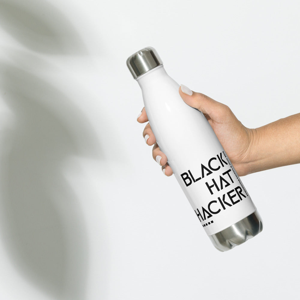 Black Hat Hacker v1 - Stainless Steel Water Bottle by DarkByteGear