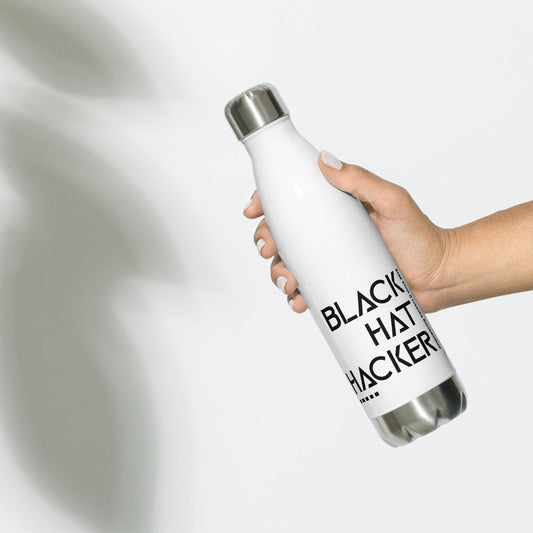 Black Hat Hacker v1 - Stainless Steel Water Bottle by DarkByteGear