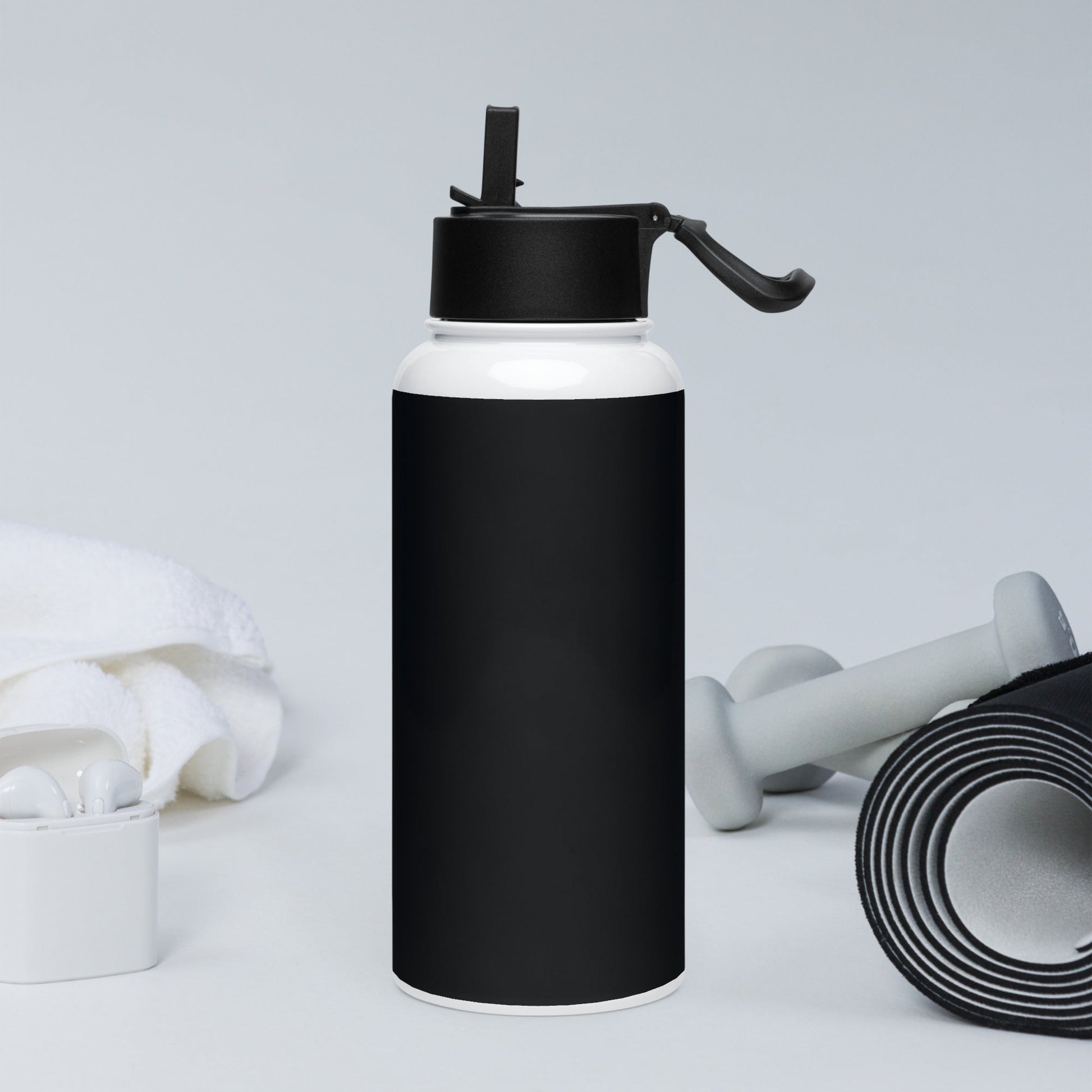 Athletes Empower Athletes - Stainless steel water bottle with a straw lid by DarkByteGear