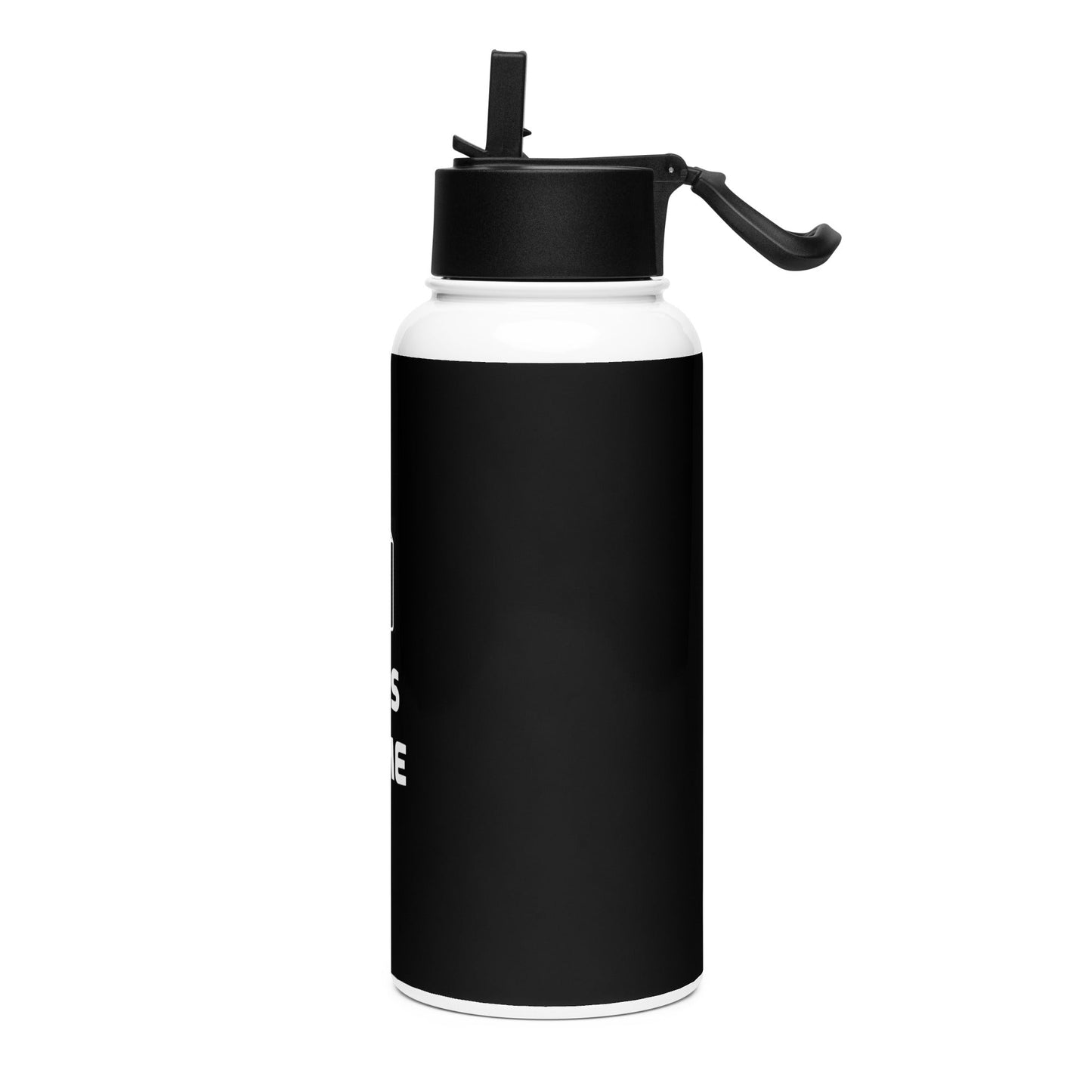 No Logs No Crime - Stainless steel water bottle with a straw lid by DarkByteGear