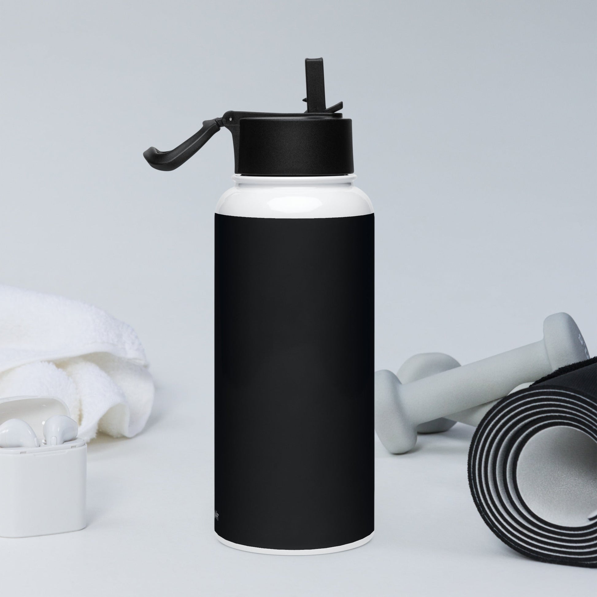 Athletes Empower Athletes - Stainless steel water bottle with a straw lid by DarkByteGear
