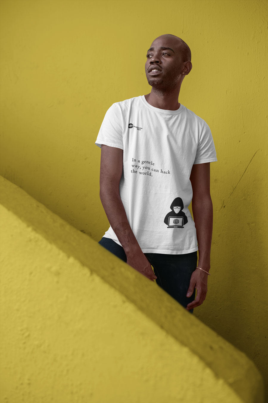 You can hack the world - Short-Sleeve Unisex T-Shirt (black text) by DarkByteGear