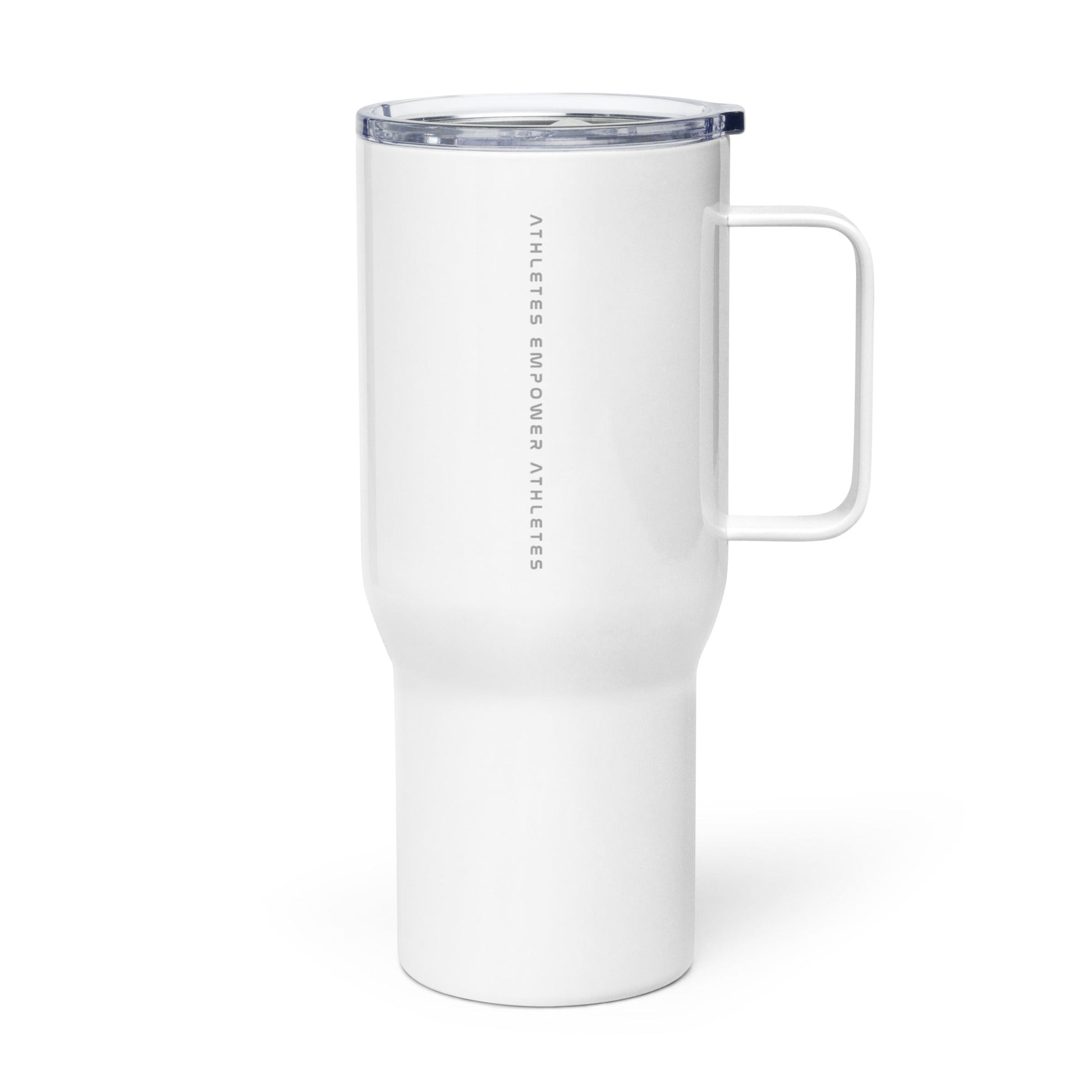 Athletes Empower Athletes - Travel mug with a handle by DarkByteGear