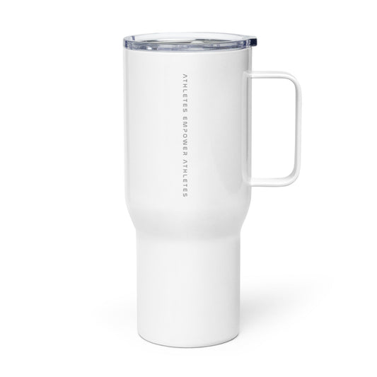 Athletes Empower Athletes - Travel mug with a handle by DarkByteGear