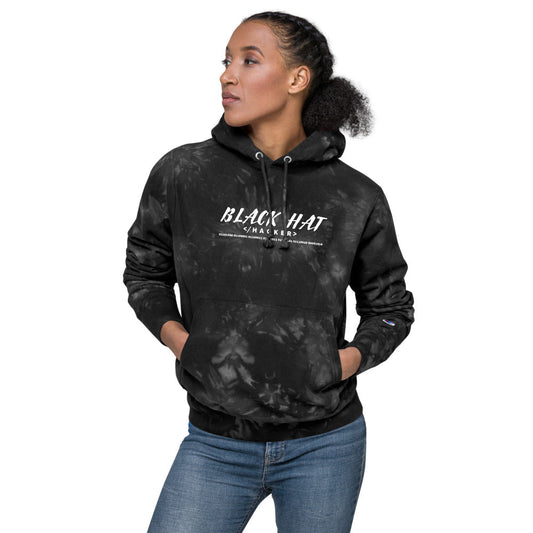 Black Hat Hacker V2 - Unisex Champion tie-dye hoodie by DarkByteGear