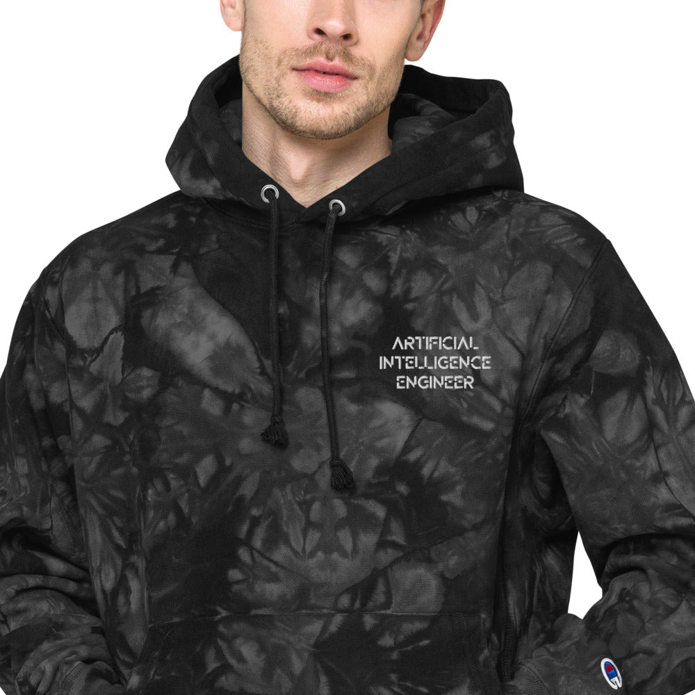 Artificial intelligence engineer - Unisex Champion tie-dye hoodie by DarkByteGear