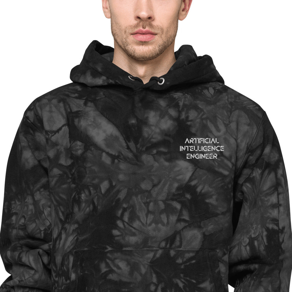 Artificial intelligence engineer - Unisex Champion tie-dye hoodie by DarkByteGear