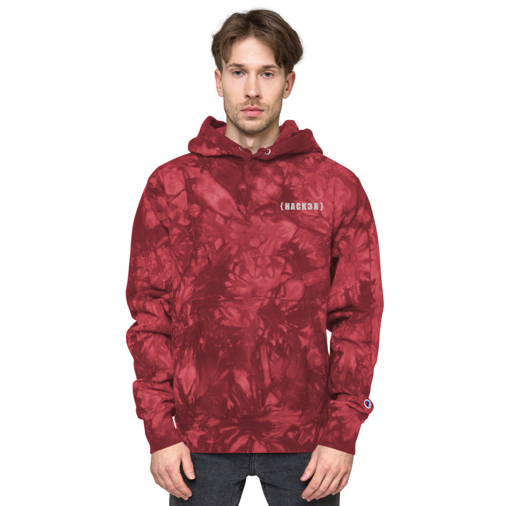 Hack3r - Unisex Champion tie-dye hoodie by DarkByteGear