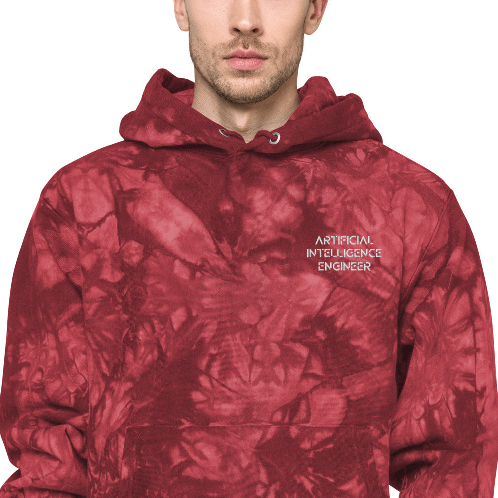 Artificial intelligence engineer - Unisex Champion tie-dye hoodie by DarkByteGear
