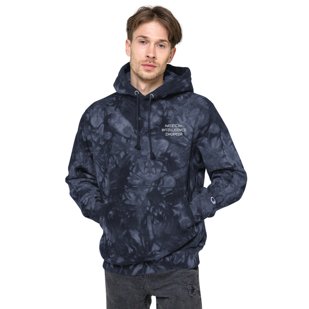 Artificial intelligence engineer - Unisex Champion tie-dye hoodie by DarkByteGear