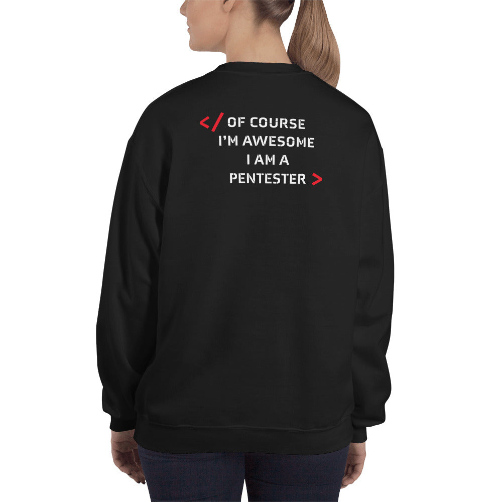 I am Pentester - Unisex Sweatshirt (back print) by DarkByteGear