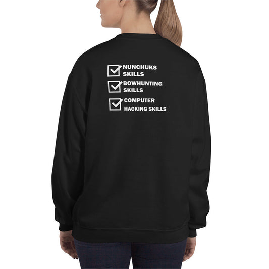 Computer Hacking Skills - Unisex Sweatshirt (with back print) by DarkByteGear