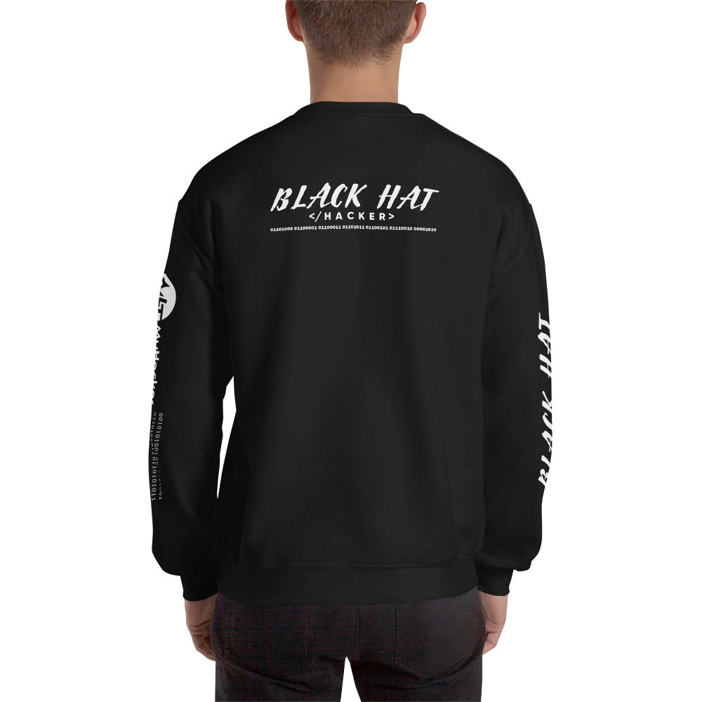 Black Hat Hacker V2 - Unisex Sweatshirt (all sides print) by DarkByteGear